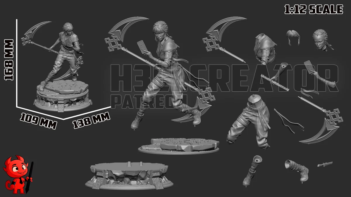 Sciel | Fan Art | 3D Printed Resin Model Garage Kit | *Un-Painted* | H3LL Creator 13