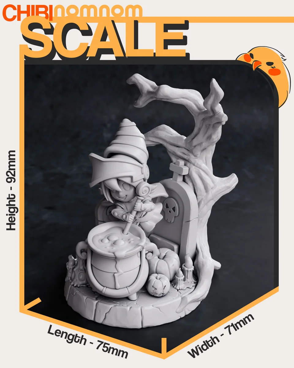 Chibi Dark Magician Girl | Fan Art | 3D Printed Resin Model Garage Kit | *Un-Painted* | Nomnom 4