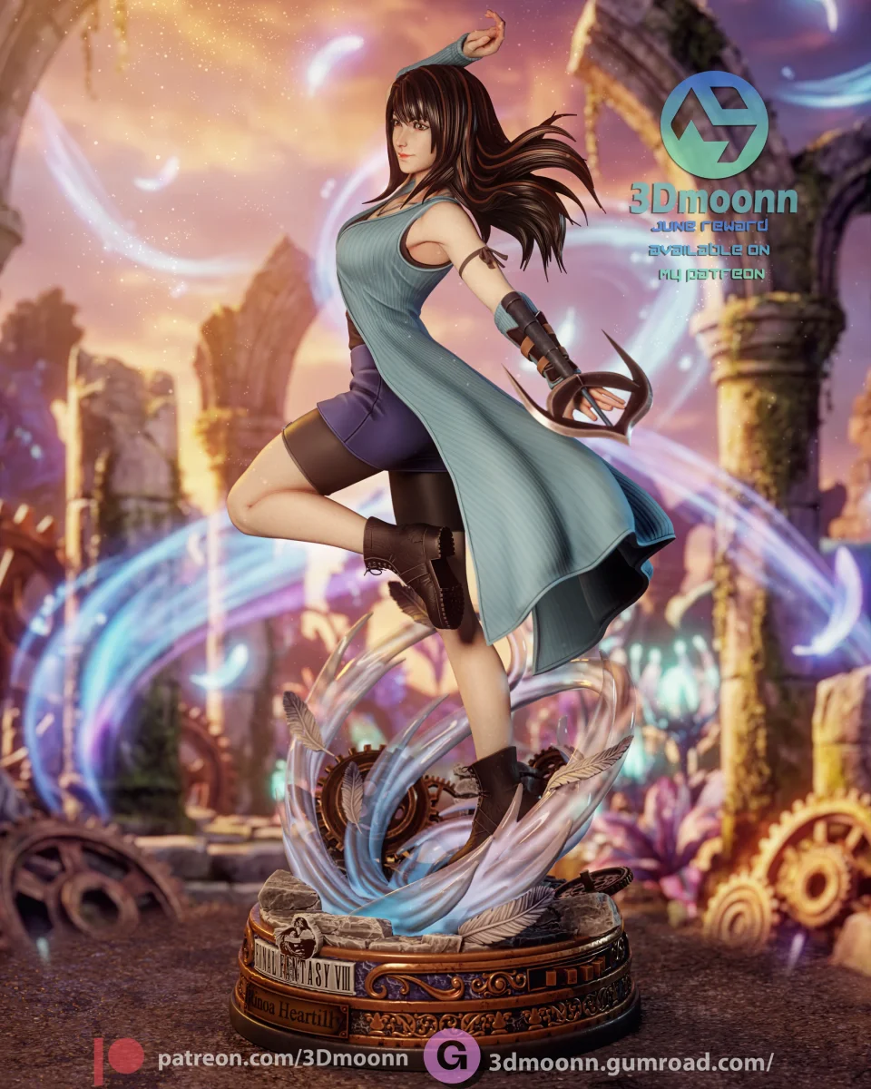 Rinoa Heartilly | Fan Art | 3D Printed Resin Model Garage Kit | *Un-Painted* | 3DMoonn 5