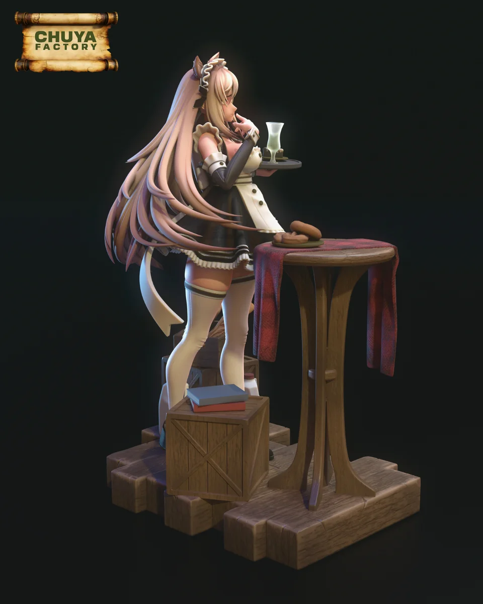 Maid Rapi | Fan Art | 3D Printed Resin Model Garage Kit | *Un-Painted* | Chuya Factory 5