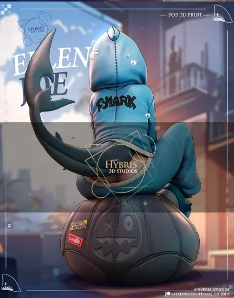 Ellen Joe - Shark Pajamas | Fan Art | 3D Printed Resin Model Garage Kit | *Un-Painted* | Hybris Studios 5