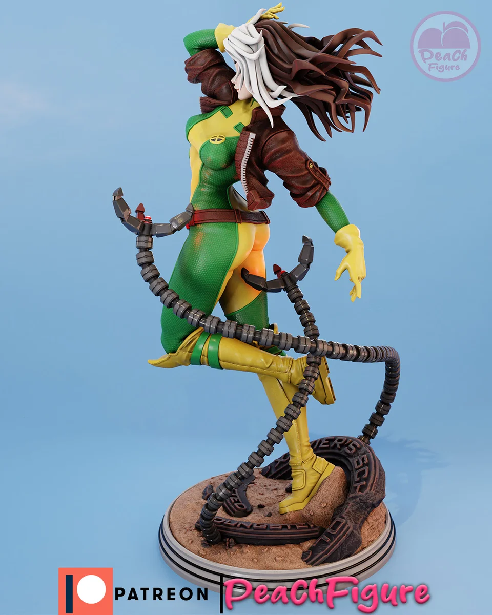 Rogue | Fan Art | 3D Printed Resin Model Garage Kit | *Un-Painted* | Peach Figure 3