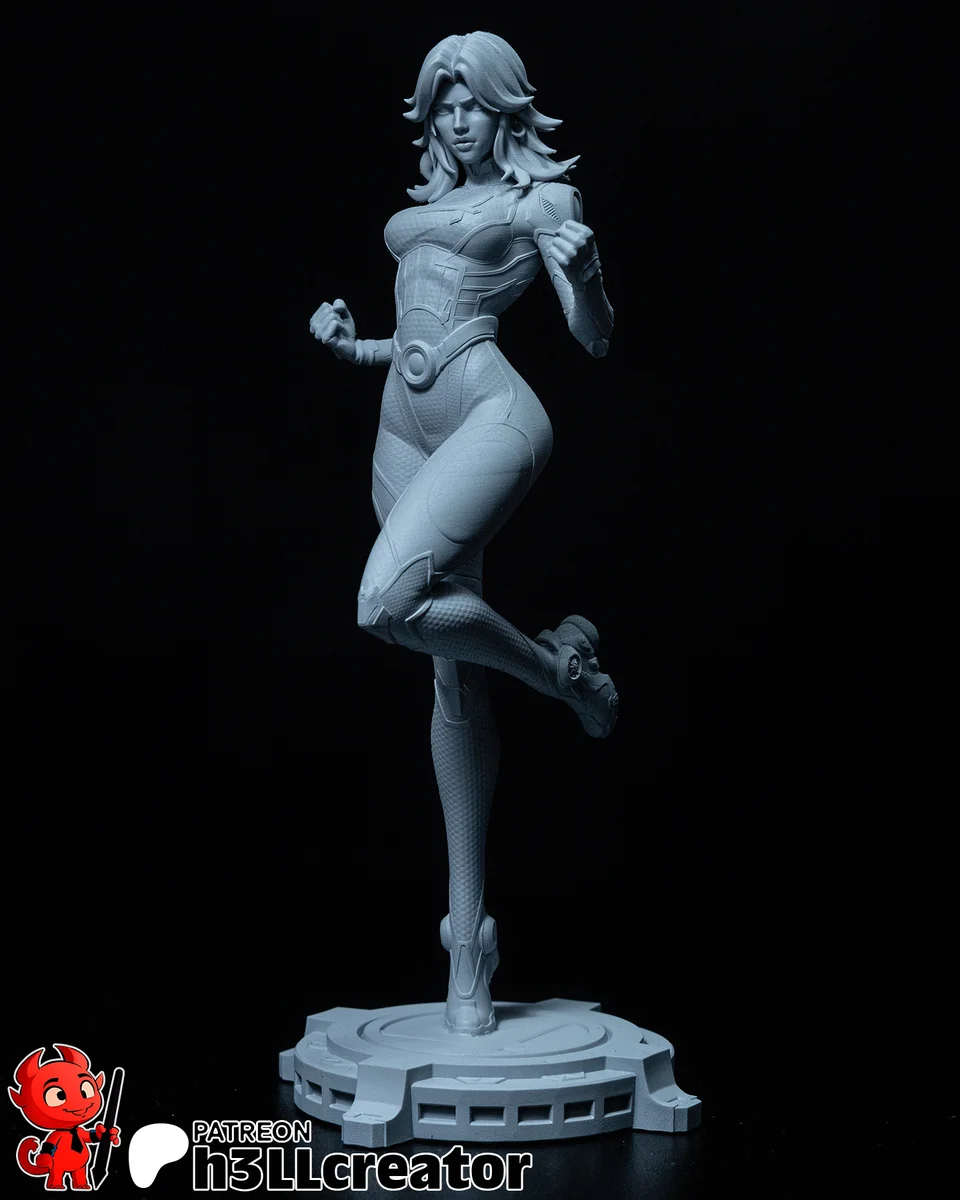 Invisible Woman | Fan Art | 3D Printed Resin Model Garage Kit | *Un-Painted* | H3LL Creator 9