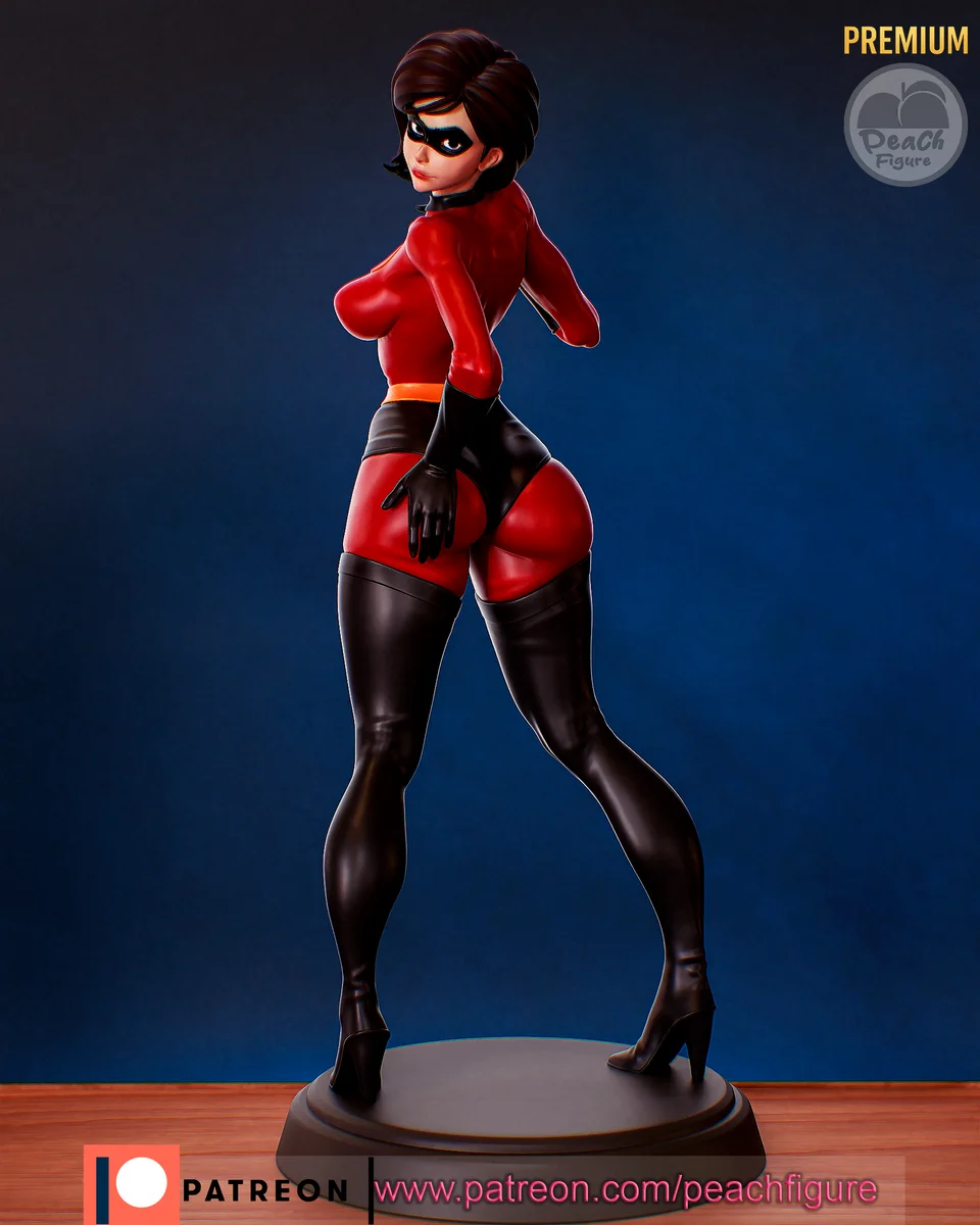 Mrs Incredible | Fan Art | 3D Printed Resin Model Garage Kit | *Un-Painted* | Peach Figure 4