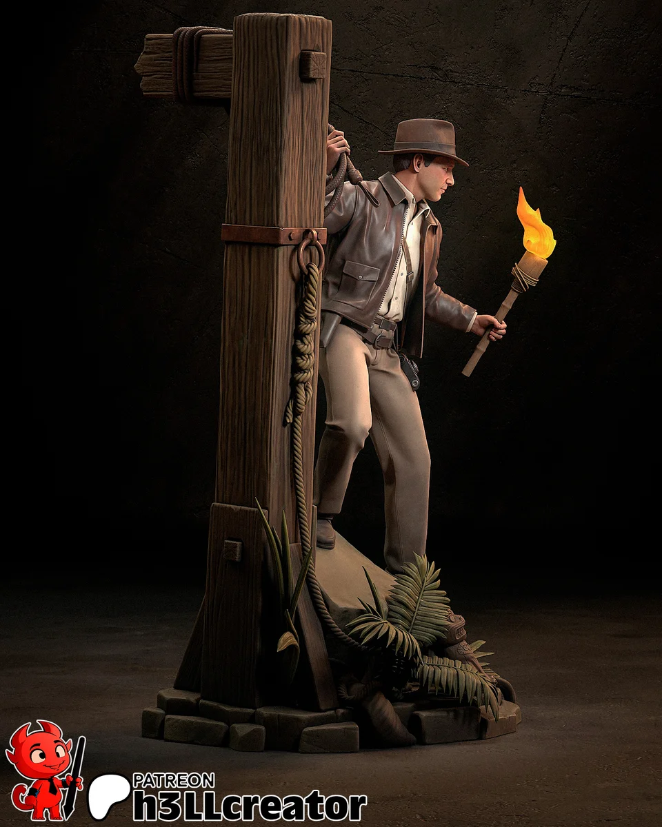 Indiana Jones | Fan Art | 3D Printed Resin Model Garage Kit | *Un-Painted* | H3LL Creator 5