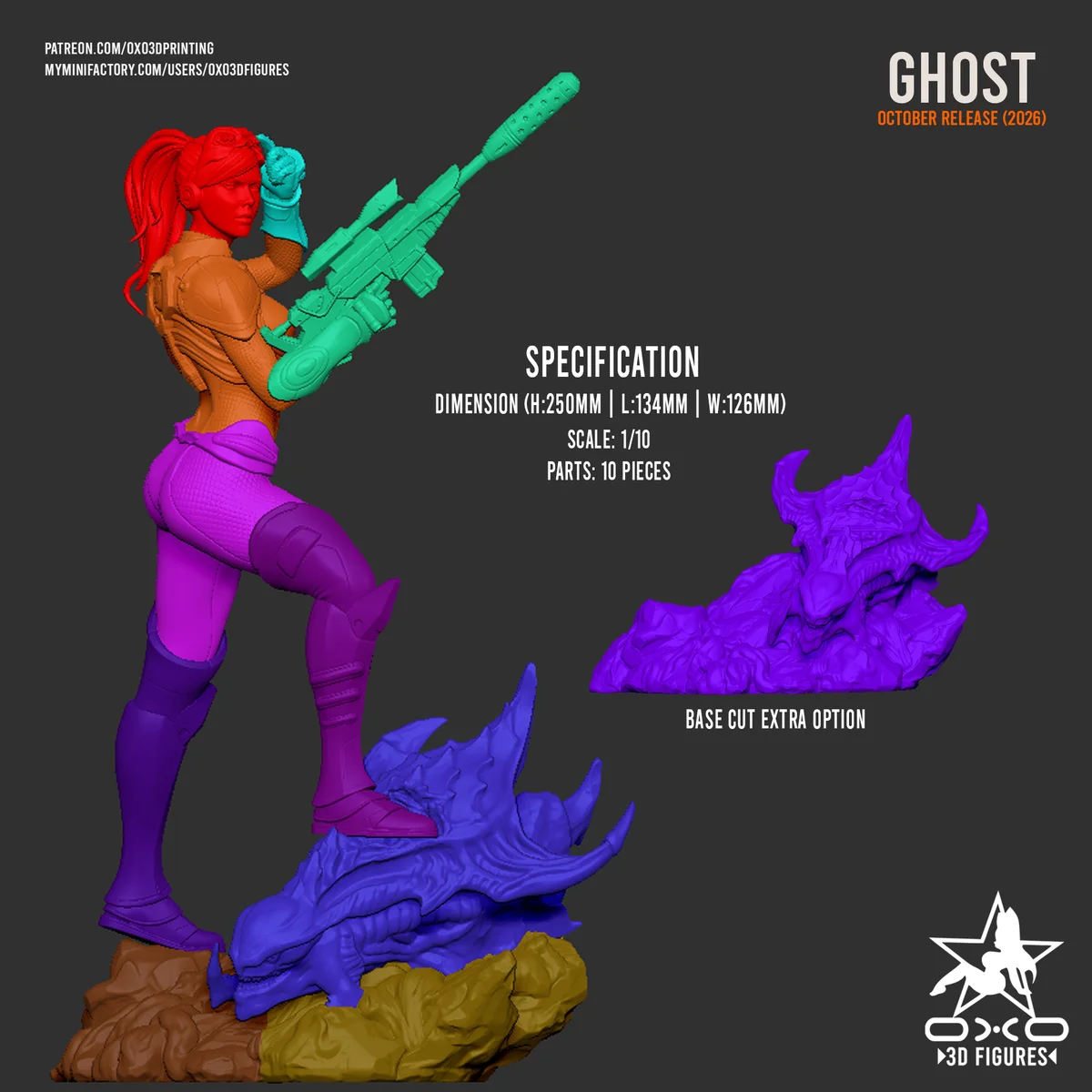 Sarah Kerrigan Ghost | Fan Art | 3D Printed Resin Model Garage Kit | *Un-Painted* | OXO3D 14