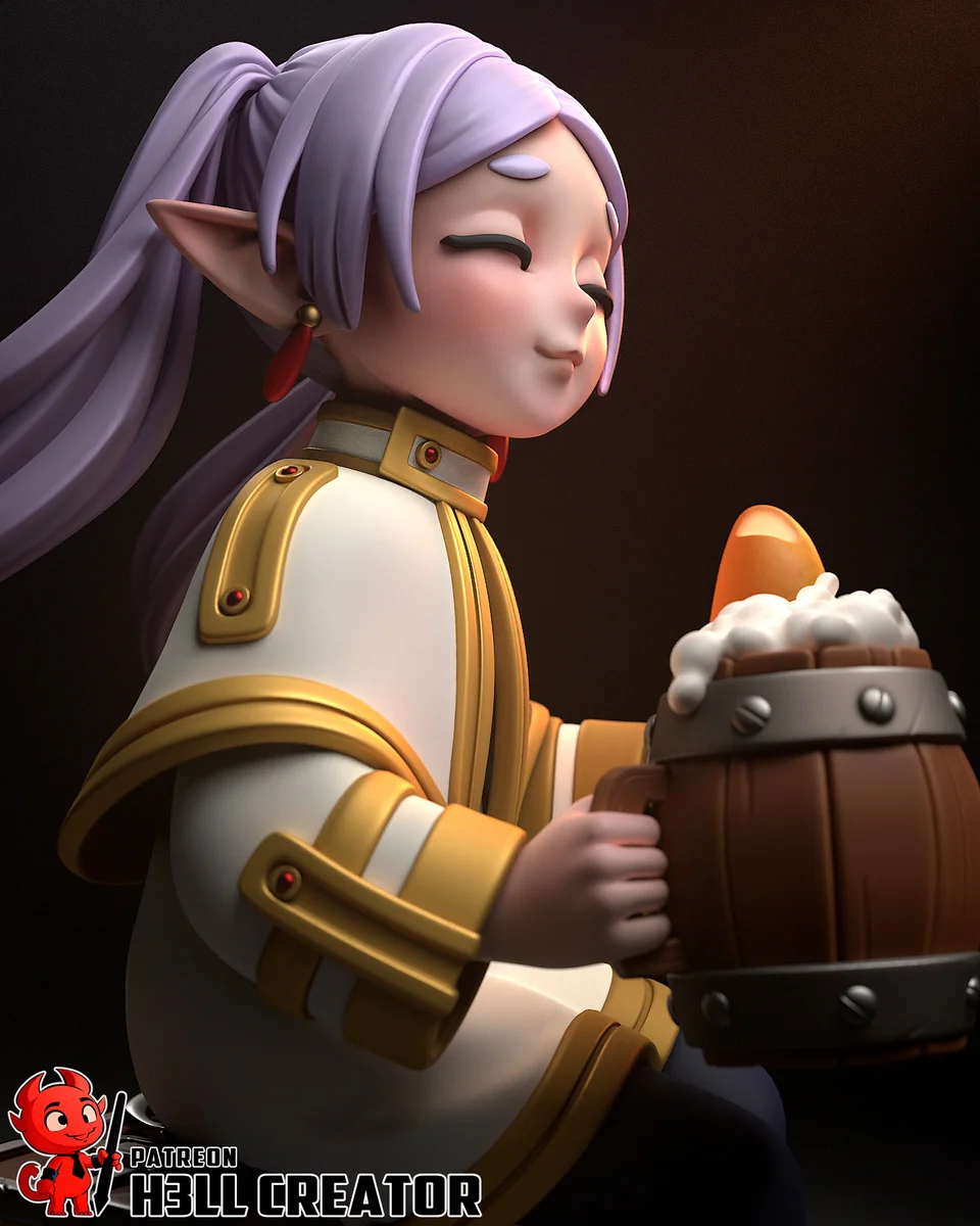Chibi Frieren | Fan Art | 3D Printed Resin Model Garage Kit | *Un-Painted* | H3LL Creator 4