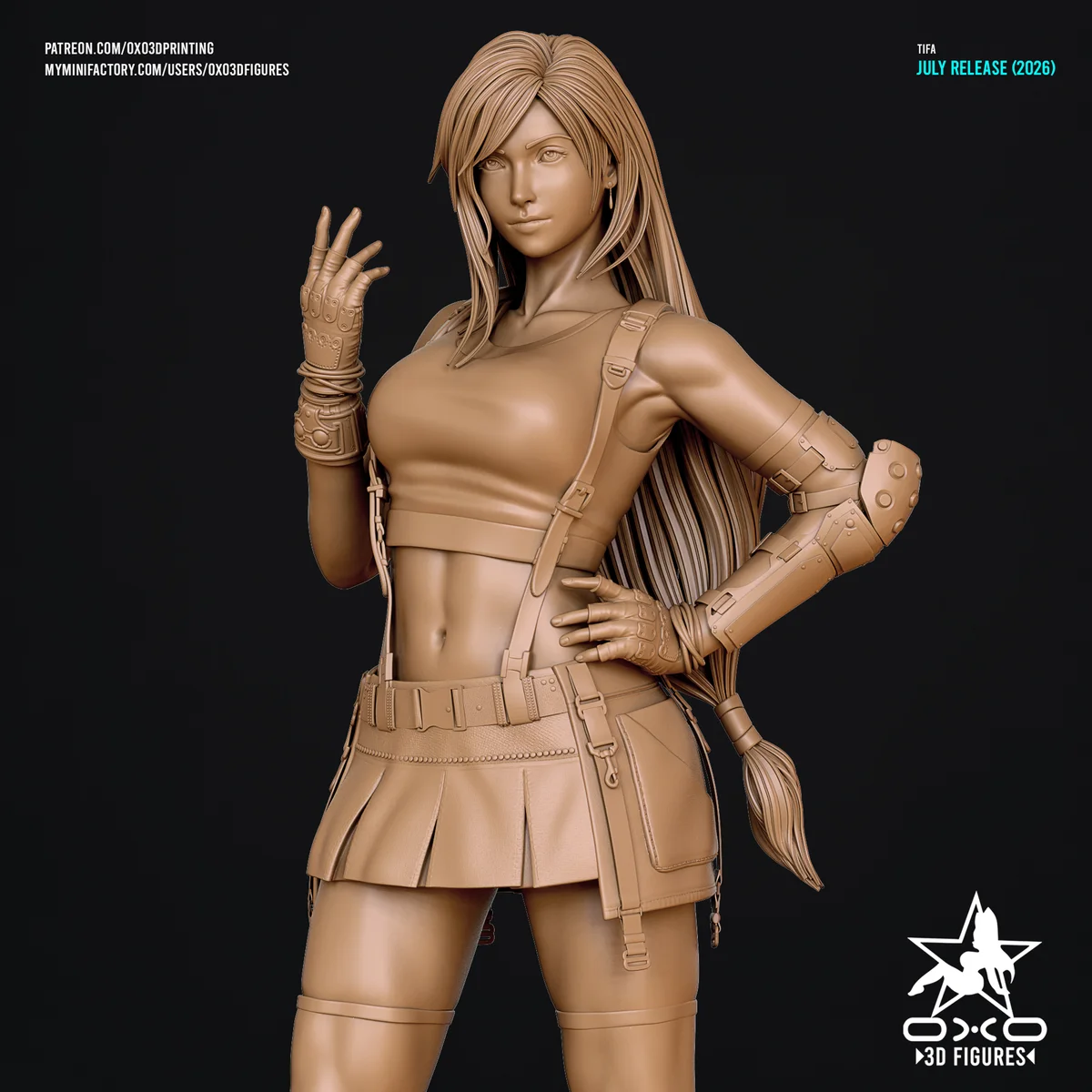 Tifa Lockhart | Fan Art | 3D Printed Resin Model Garage Kit | *Un-Painted* | OXO3D 7