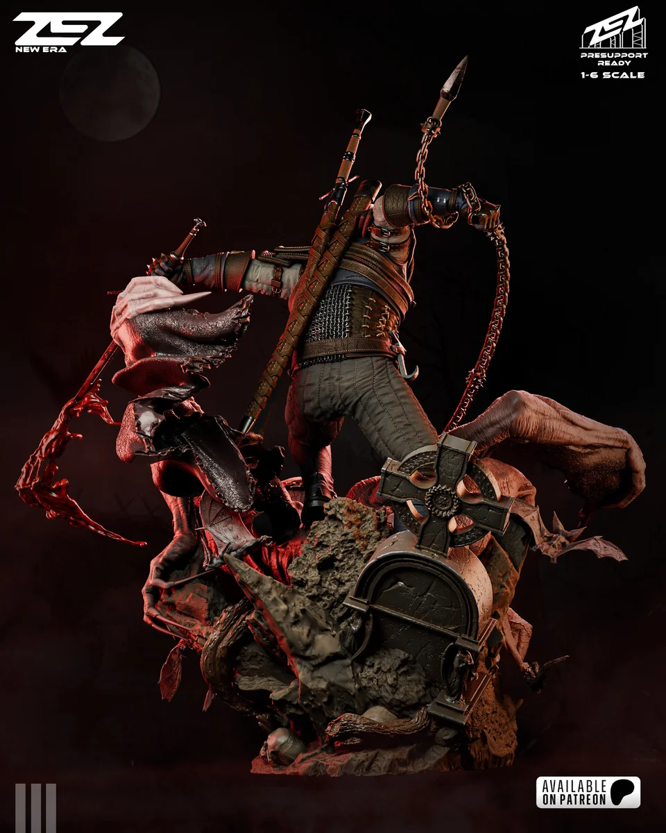 Geralt | Fan Art | 3D Printed Resin Model Garage Kit | *Un-Painted* | ZEZ Studio 10