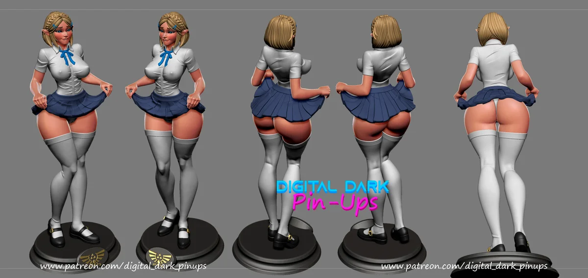 Student Zelda | Fan Art | 3D Printed Resin Model Garage Kit | *Un-Painted* | Digital Dark 3