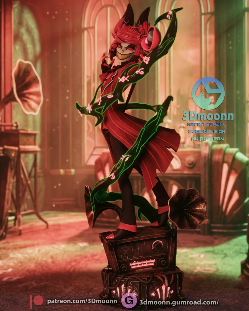 Alastor | Fan Art | 3D Printed Resin Model Garage Kit | *Un-Painted* | 3DMoonn 3