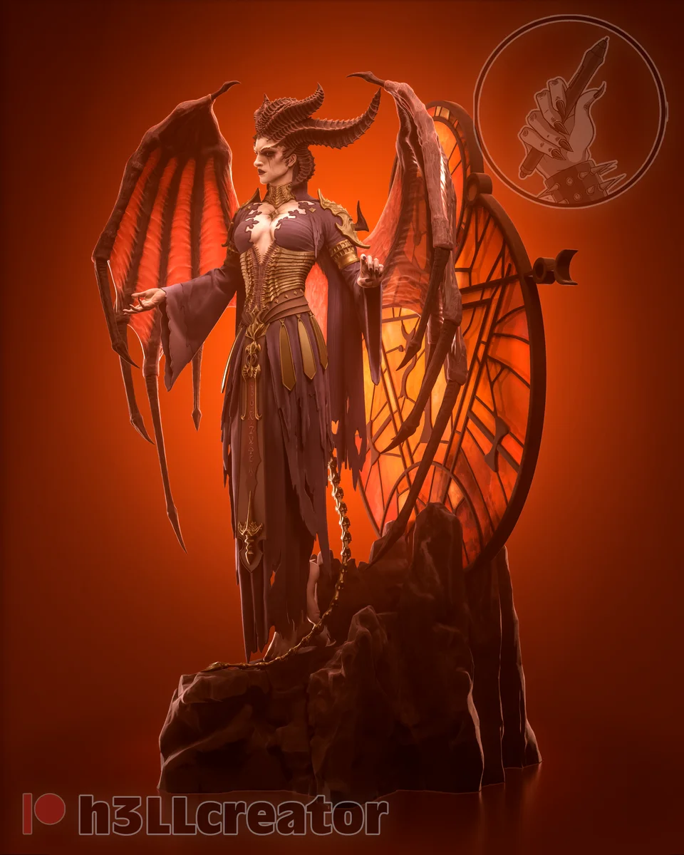 Lilith | Fan Art | 3D Printed Resin Model Garage Kit | *Un-Painted* | H3LL Creator 3