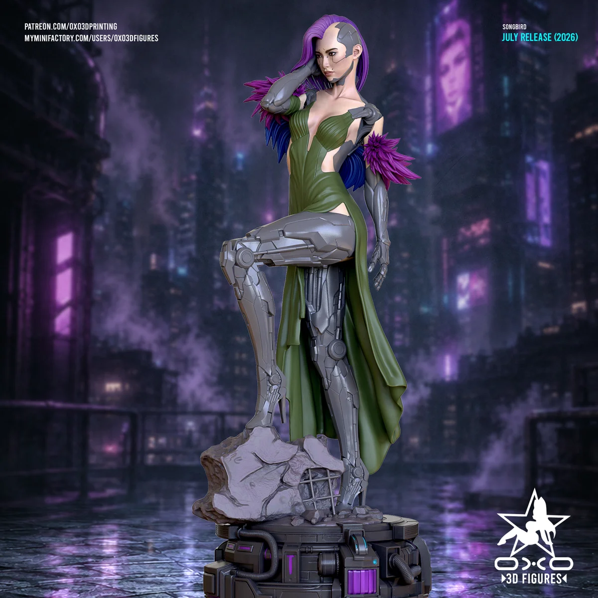 Songbird Cyberpunk | Fan Art | 3D Printed Resin Model Garage Kit | *Un-Painted* | OXO3D 3