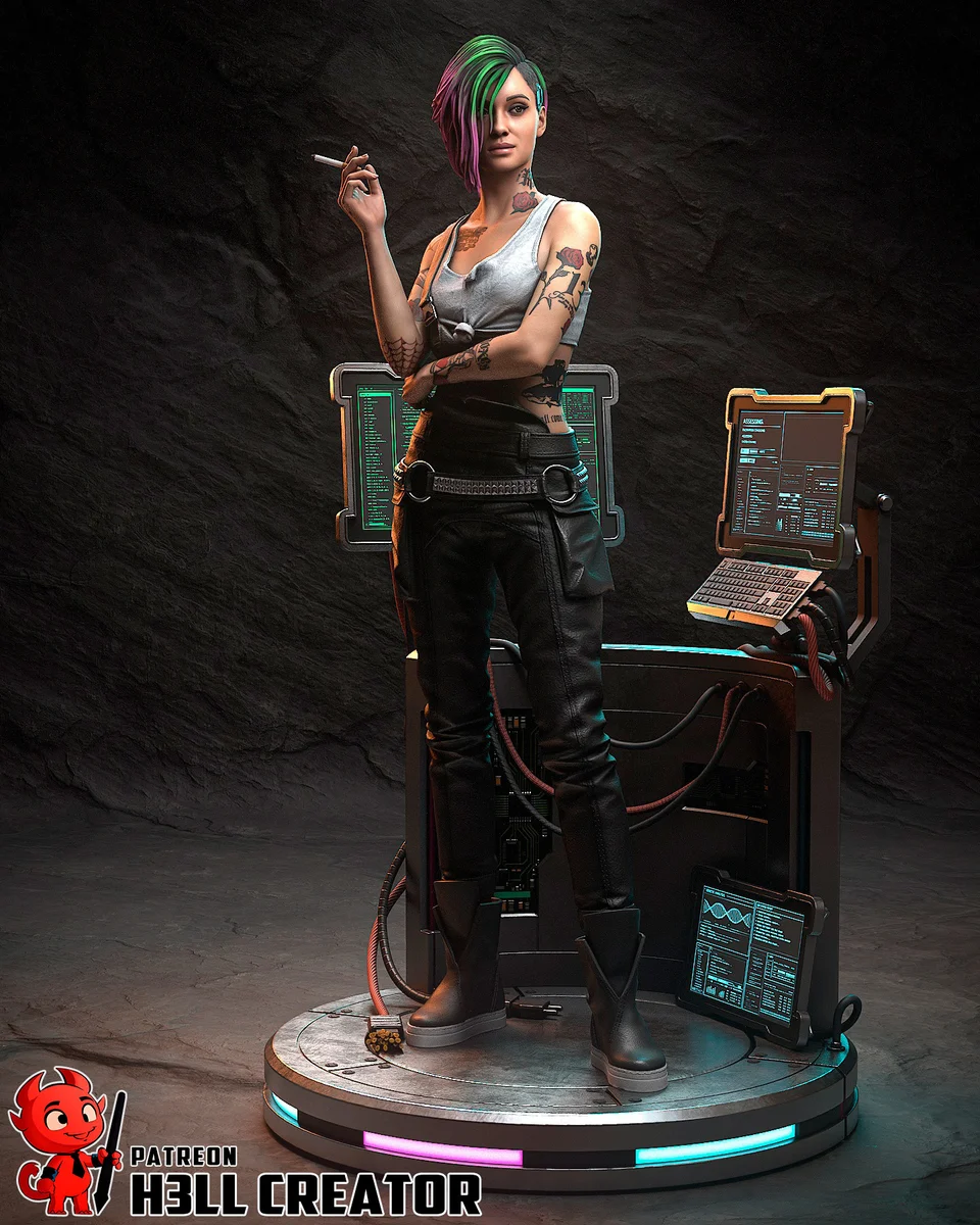 Judy Alvarez | Fan Art | 3D Printed Resin Model Garage Kit | *Un-Painted* | H3LL Creator 3