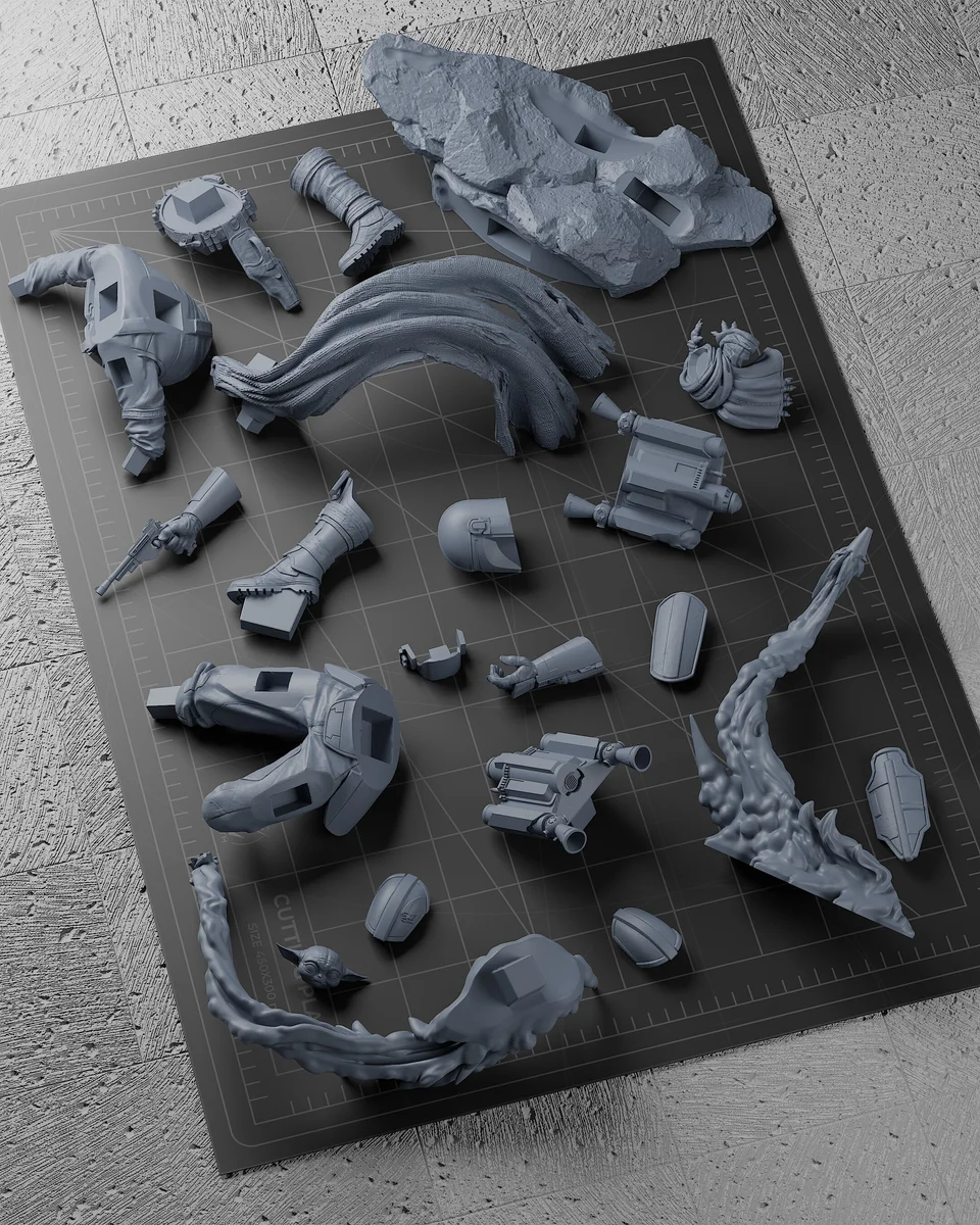 Mandalorian & Grogu | Fan Art | 3D Printed Resin Model Garage Kit | *Un-Painted* | Zenith Studios 9