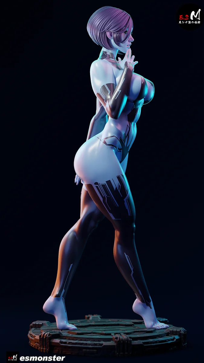 Cortana | Fan Art | 3D Printed Resin Model Garage Kit | *Un-Painted* | ES Monster 27