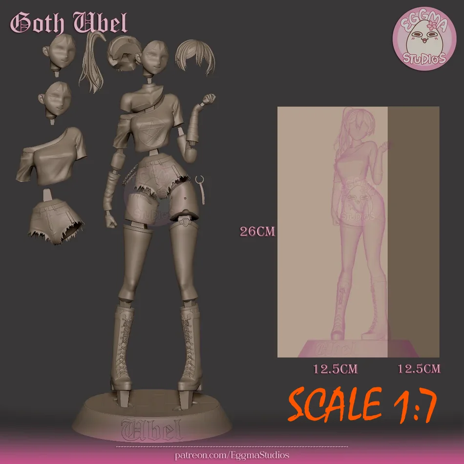 Goth Ubel | Fan Art | 3D Printed Resin Model Garage Kit | *Un-Painted* | EggmaStudios 13