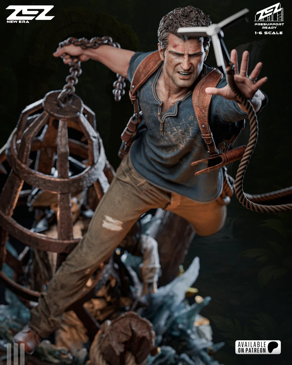 Nathan Drake | Fan Art | 3D Printed Resin Model Garage Kit | *Un-Painted* | ZEZ Studio