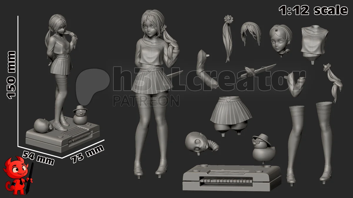 Mita | Fan Art | 3D Printed Resin Model Garage Kit | *Un-Painted* | H3LL Creator 14