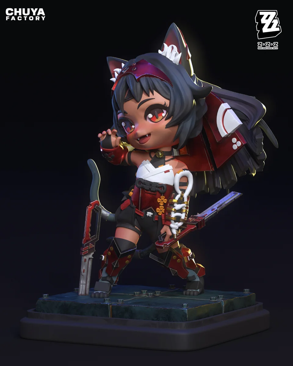 Chibi Nekomata | Fan Art | 3D Printed Resin Model Garage Kit | *Un-Painted* | Chuya Factory 3