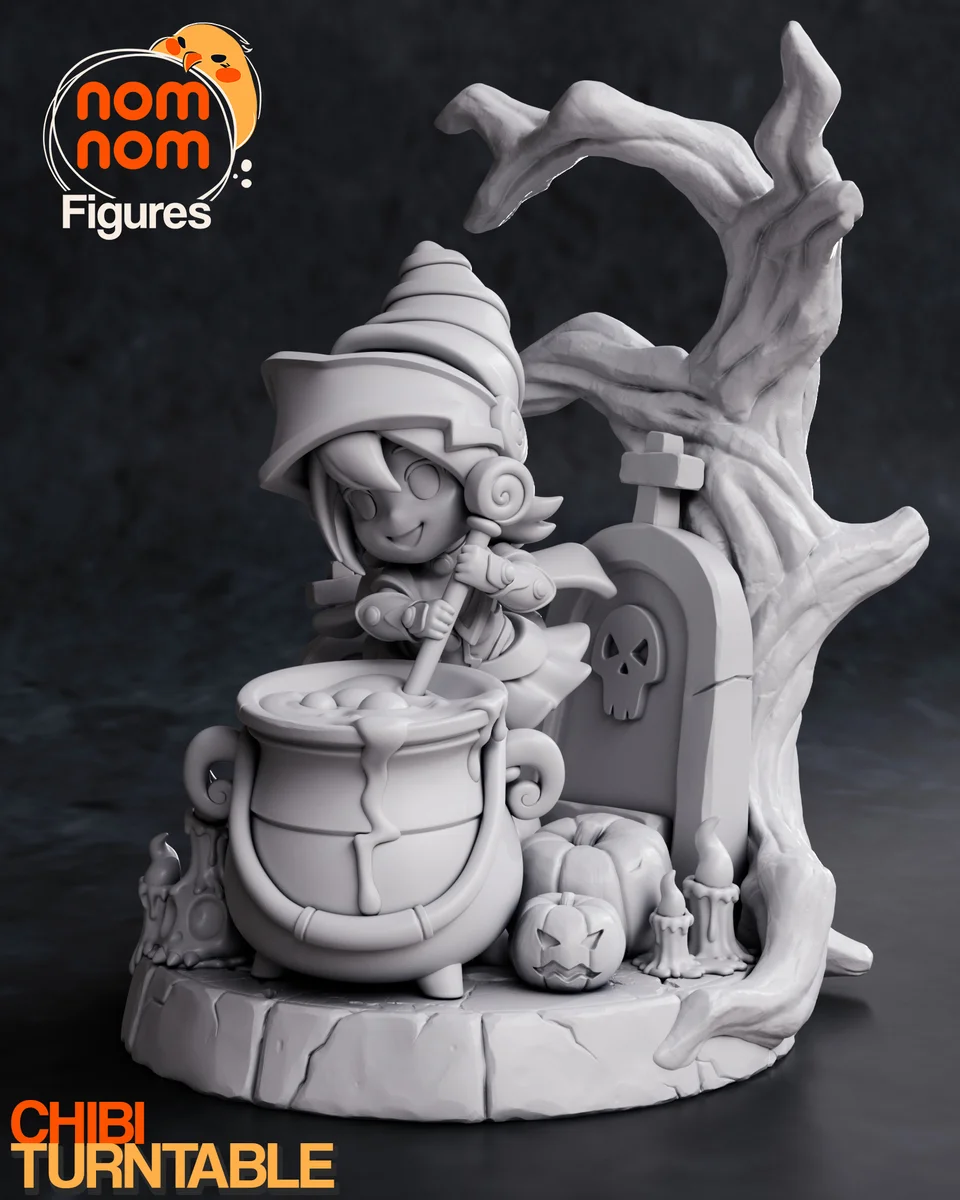 Chibi Dark Magician Girl | Fan Art | 3D Printed Resin Model Garage Kit | *Un-Painted* | Nomnom 6