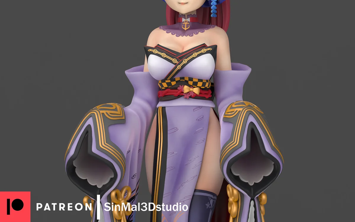 Marine Houshou | Fan Art | 3D Printed Resin Model Garage Kit | *Un-Painted* | Sin3Dstudio 3