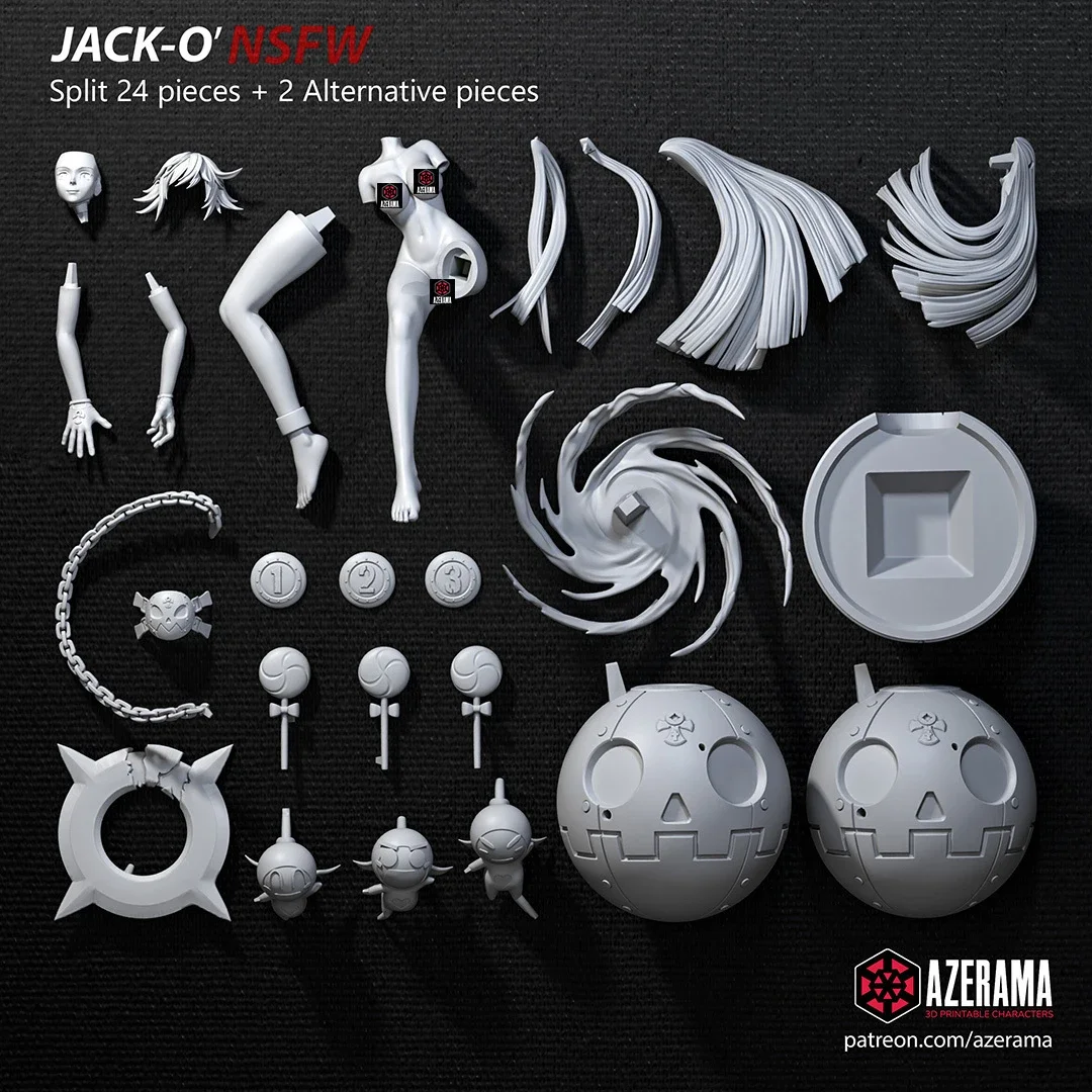 Jack-O' | Fan Art | 3D Printed Resin Model Garage Kit | *Un-Painted* | Azerama 5