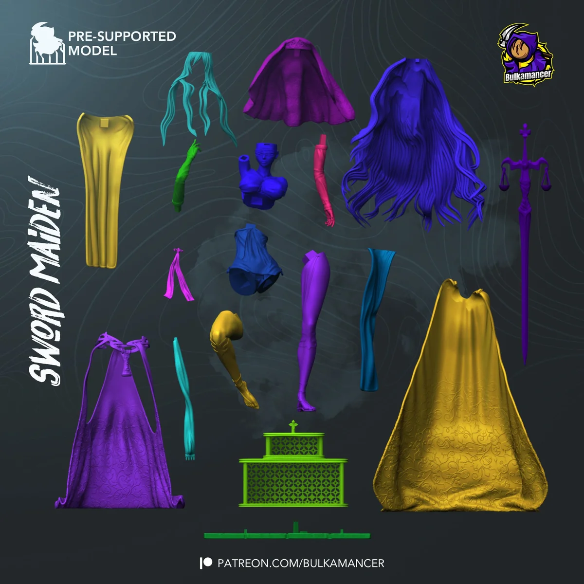 Maiden of the Sword | Fan Art | 3D Printed Resin Model Garage Kit | *Un-Painted* | Bulkamancer 5