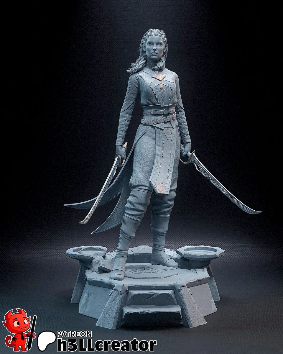 Jaheira | Fan Art | 3D Printed Resin Model Garage Kit | *Un-Painted* | H3LL Creator 10