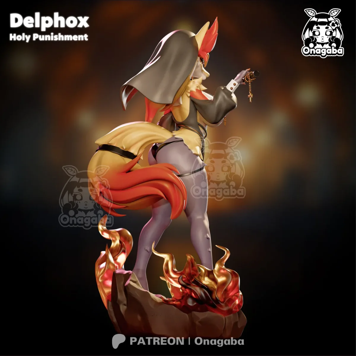 Delphox Holy Punishment | Fan Art | 3D Printed Resin Model Garage Kit | *Un-Painted* | ONAGABA 14