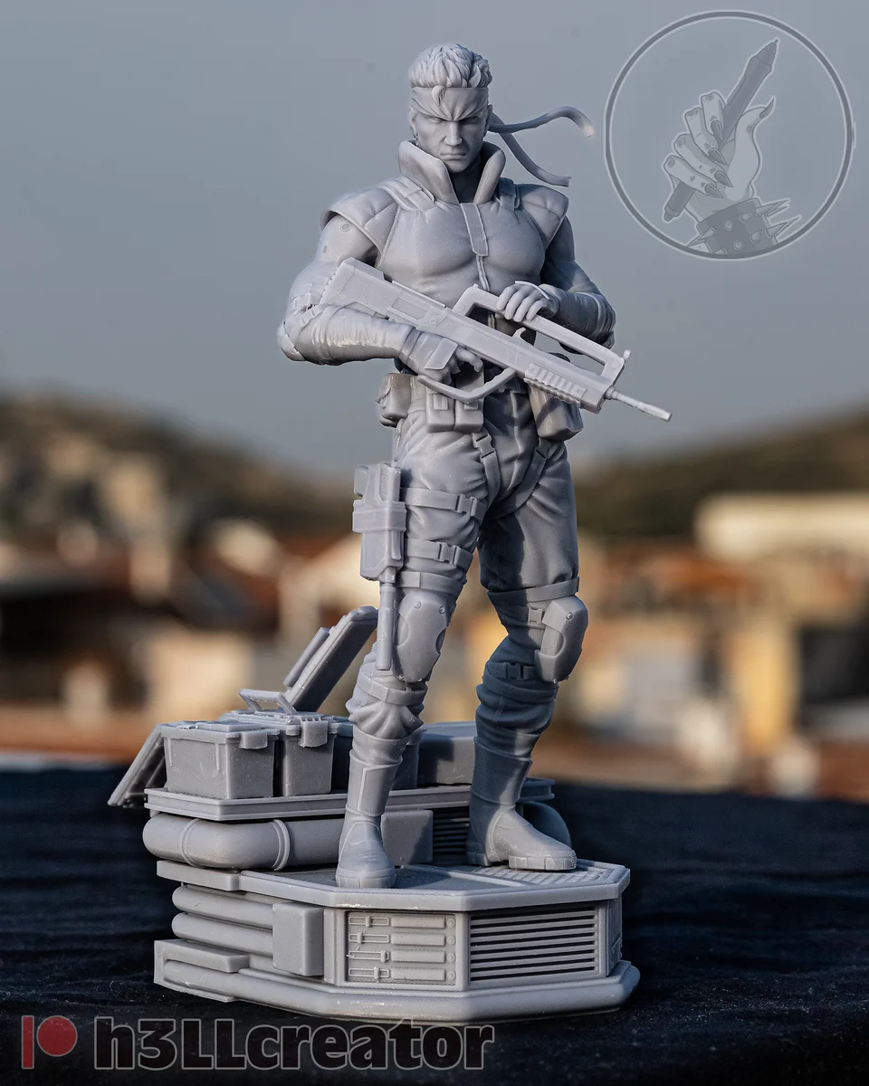 Solid Snake | Fan Art | 3D Printed Resin Model Garage Kit | *Un-Painted* | H3LL Creator 3