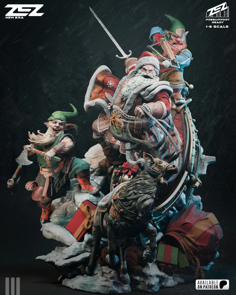 Santa Claus | Fan Art | 3D Printed Resin Model Garage Kit | *Un-Painted* | ZEZ Studio 6