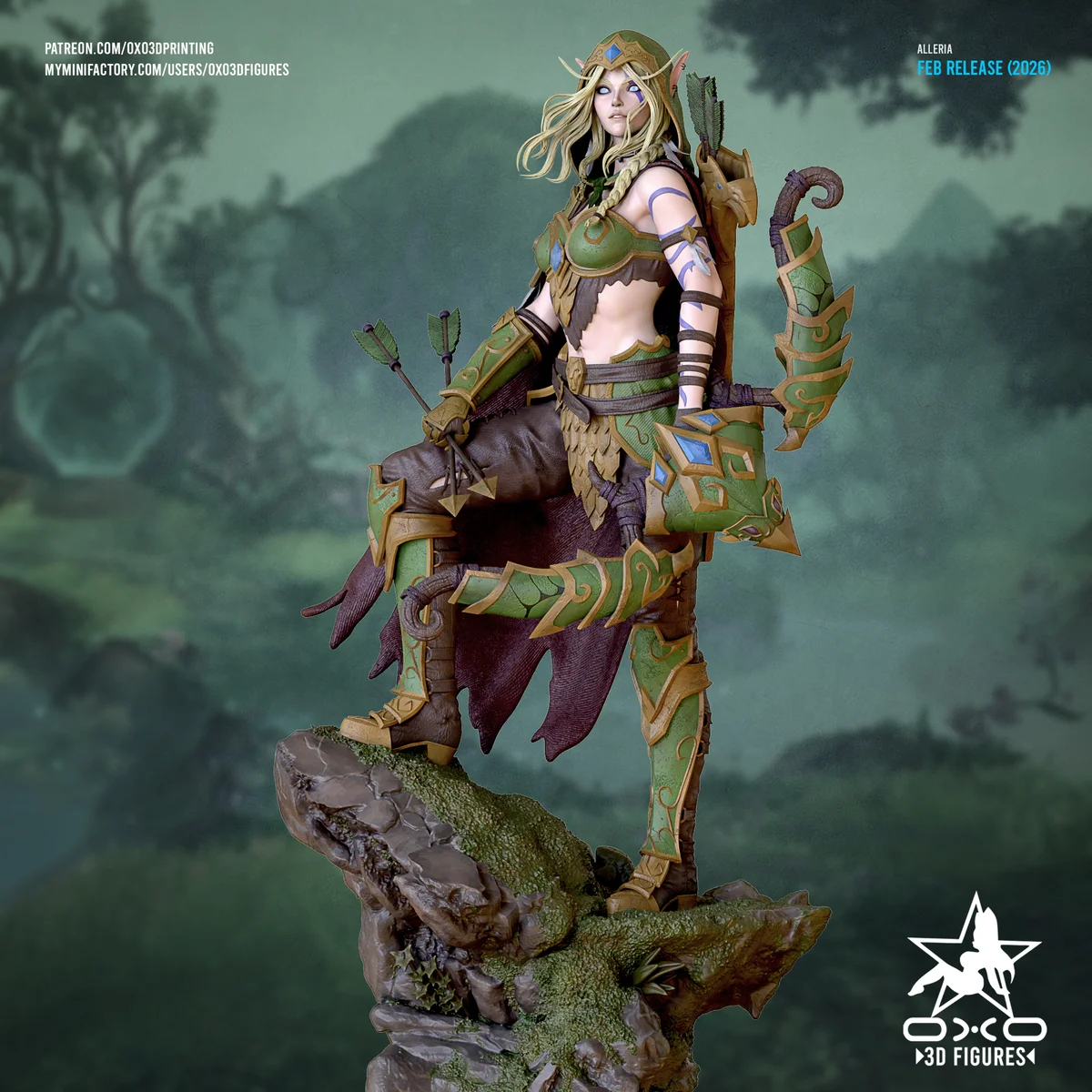 Alleria | Fan Art | 3D Printed Resin Model Garage Kit | *Un-Painted* | OXO3D 3