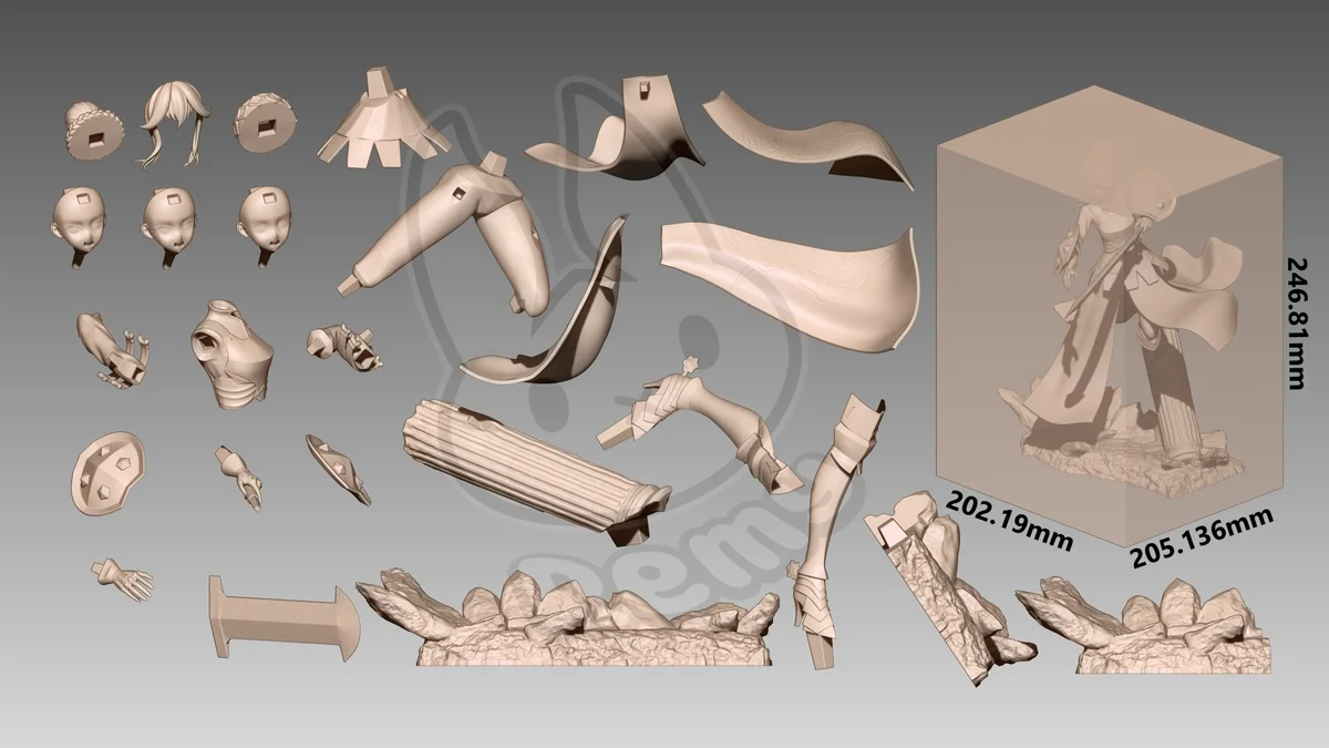 Virginia | Fan Art | 3D Printed Resin Model Garage Kit | *Un-Painted* | Remy Sculpts 8