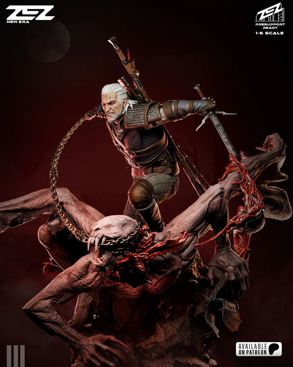 Geralt | Fan Art | 3D Printed Resin Model Garage Kit | *Un-Painted* | ZEZ Studio 4