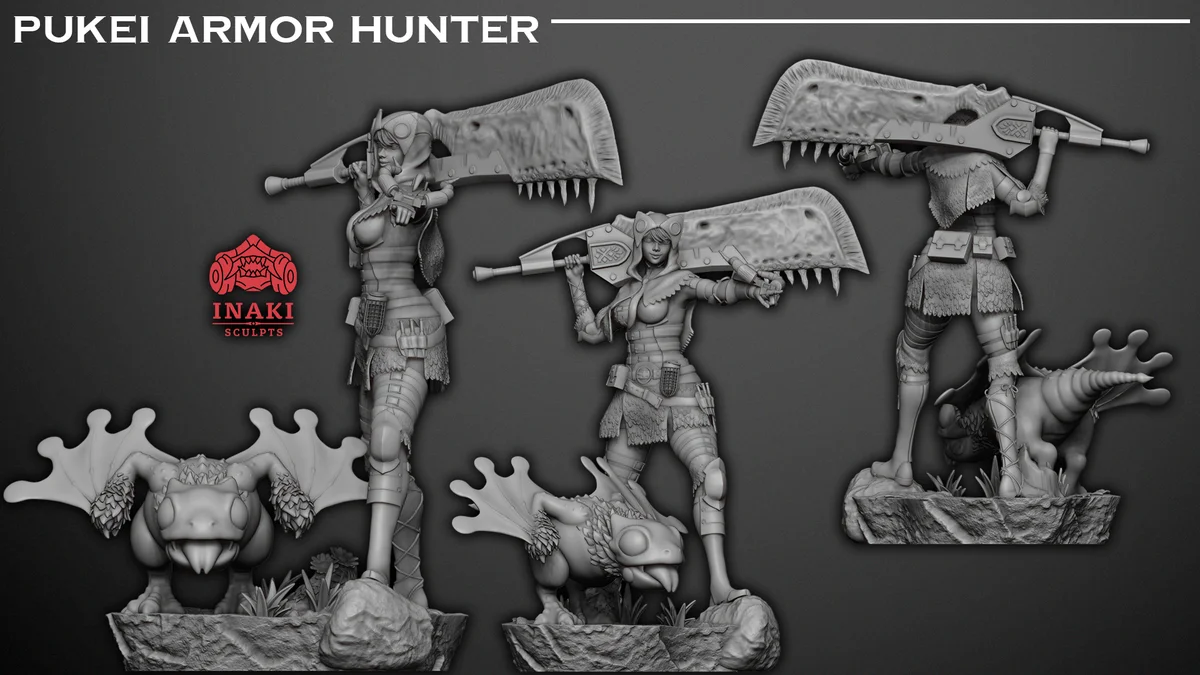 Pukei Armor | Fan Art | 3D Printed Resin Model Garage Kit | *Un-Painted* | Inaki Sculpts 5
