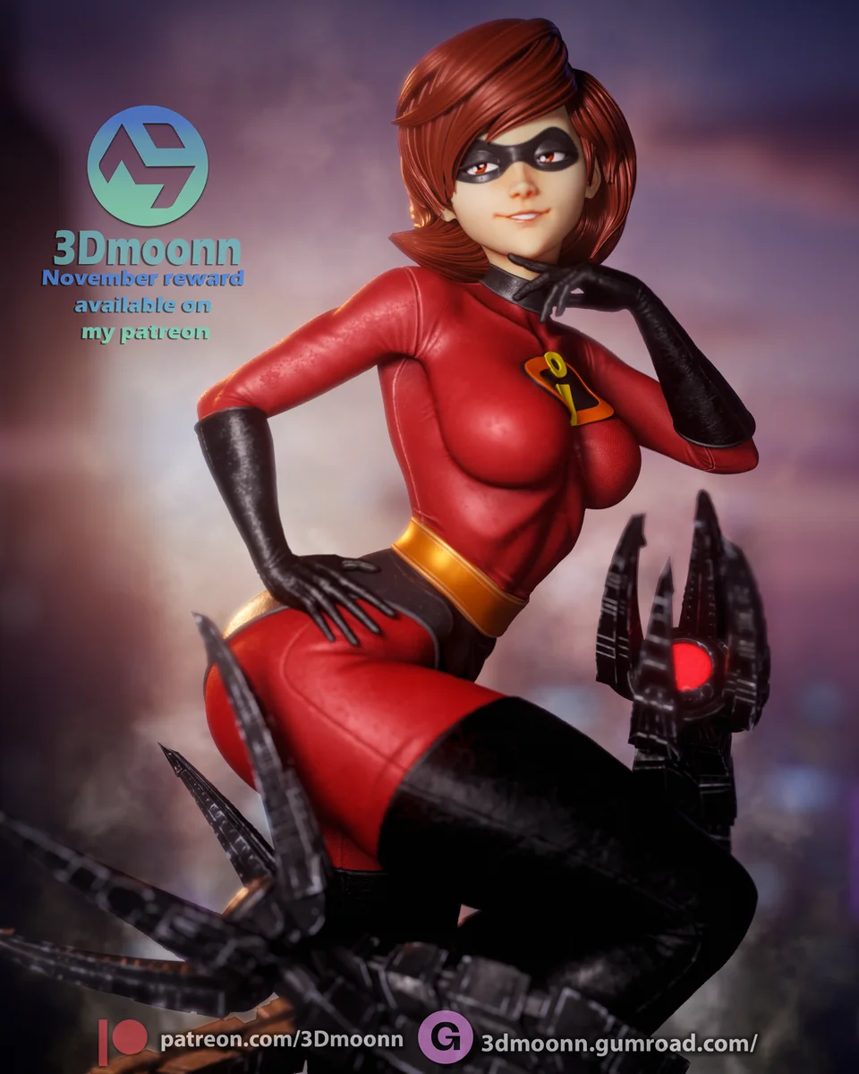 Elastigirl | Fan Art | 3D Printed Resin Model Garage Kit | *Un-Painted* | 3DMoonn 4
