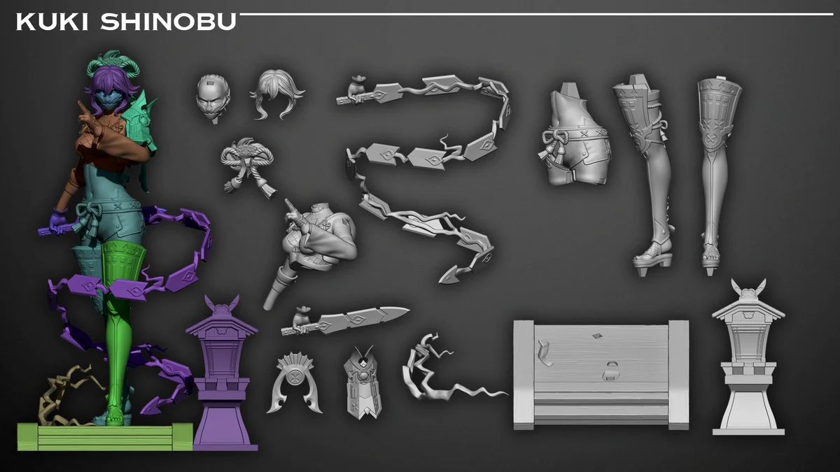 Kuki Shinobu | Fan Art | 3D Printed Resin Model Garage Kit | *Un-Painted* | Inaki Sculpts 5