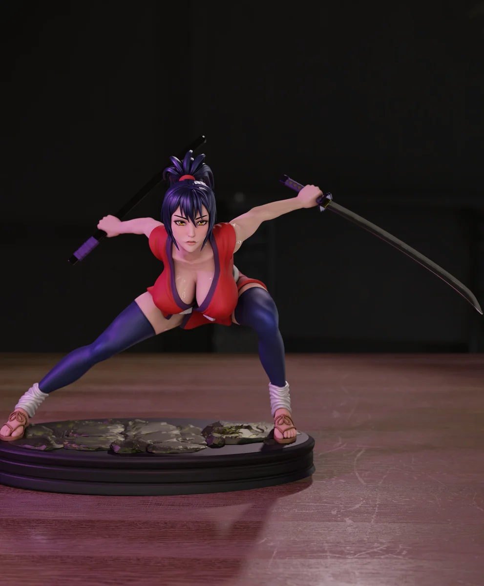 Samurai Girl | Fan Art | 3D Printed Resin Model Garage Kit | *Un-Painted* | Momoji 2