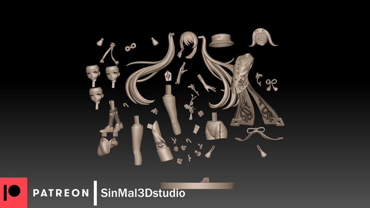 Hu Tao | Fan Art | 3D Printed Resin Model Garage Kit | *Un-Painted* | Sin3Dstudio 6