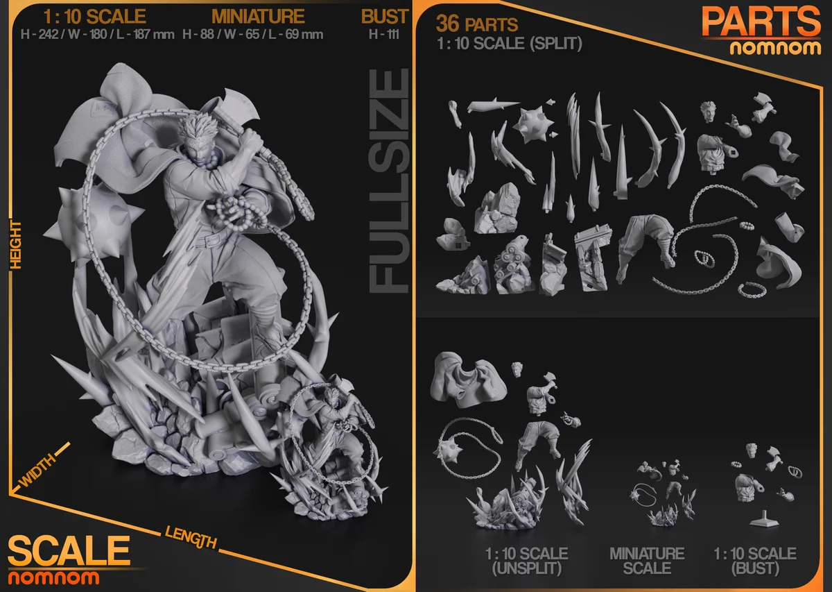 Gyomei | Fan Art | 3D Printed Resin Model Garage Kit | *Un-Painted* | Nomnom 3