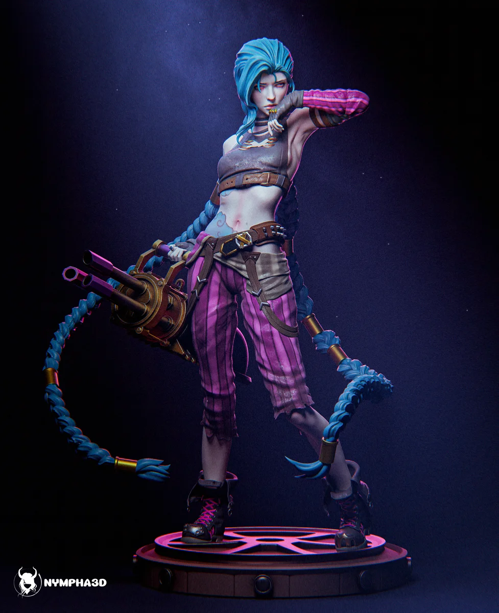 Jinx | Fan Art | 3D Printed Resin Model Garage Kit | *Un-Painted* | Nympha3D 5