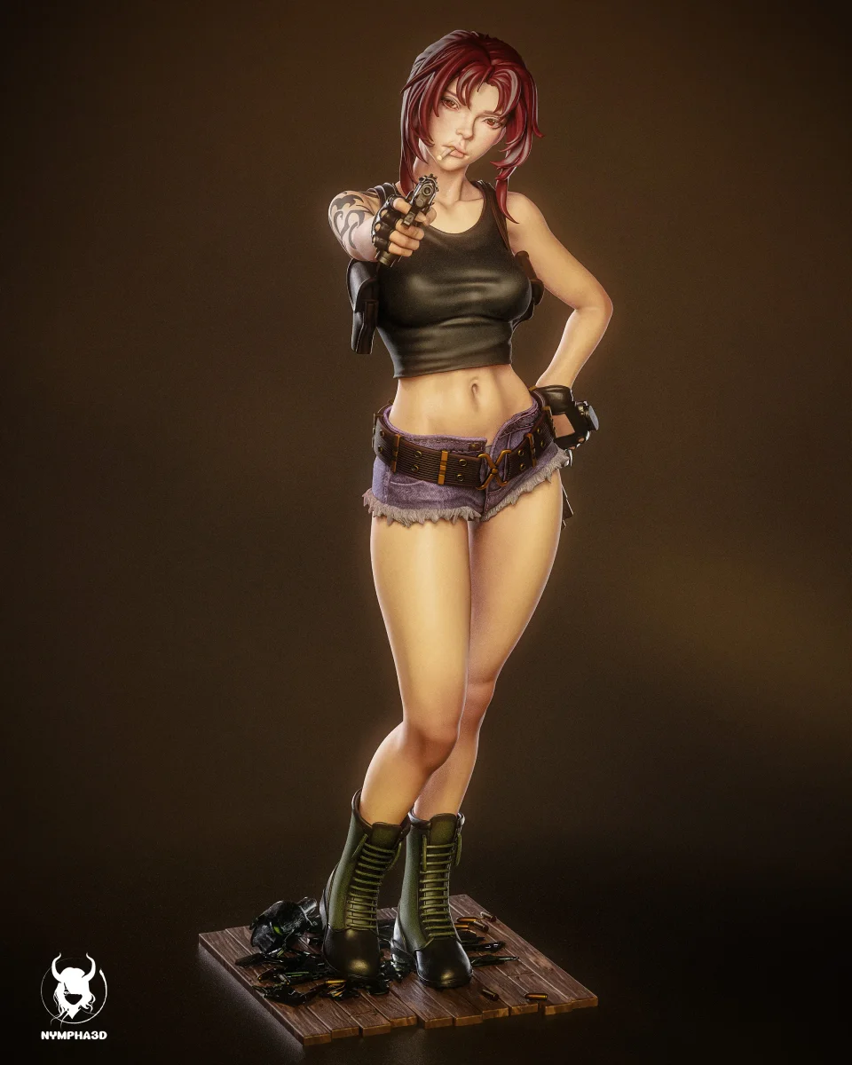Revy | Fan Art | 3D Printed Resin Model Garage Kit | *Un-Painted* | Nympha3D 3
