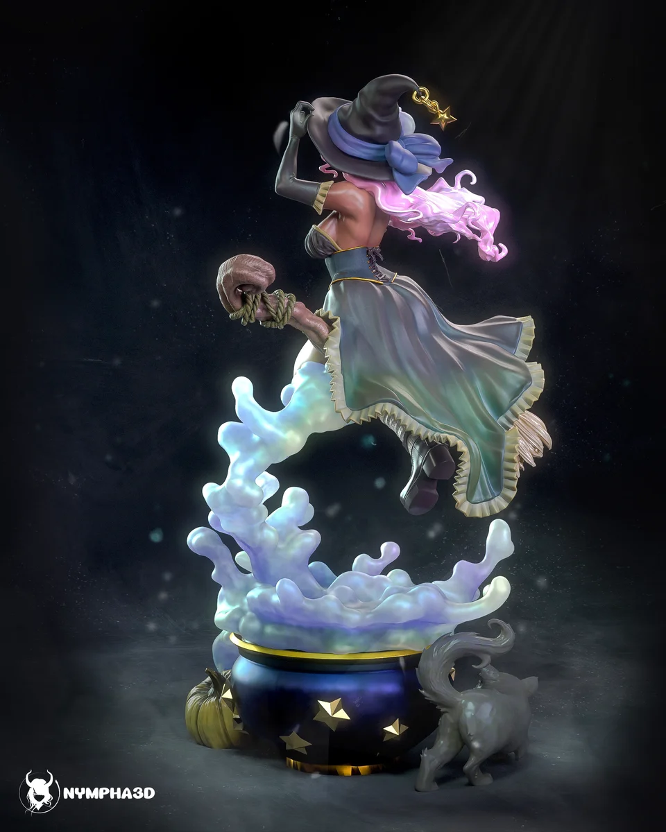 Halloween Witch | Fan Art | 3D Printed Resin Model Garage Kit | *Un-Painted* | Nympha3D 5