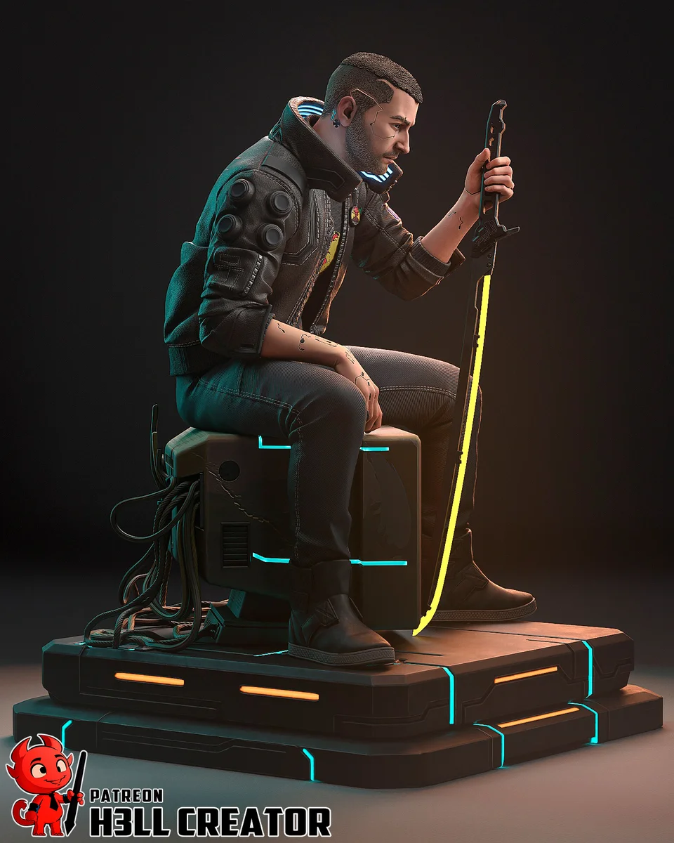 Male V | Fan Art | 3D Printed Resin Model Garage Kit | *Un-Painted* | H3LL Creator 5
