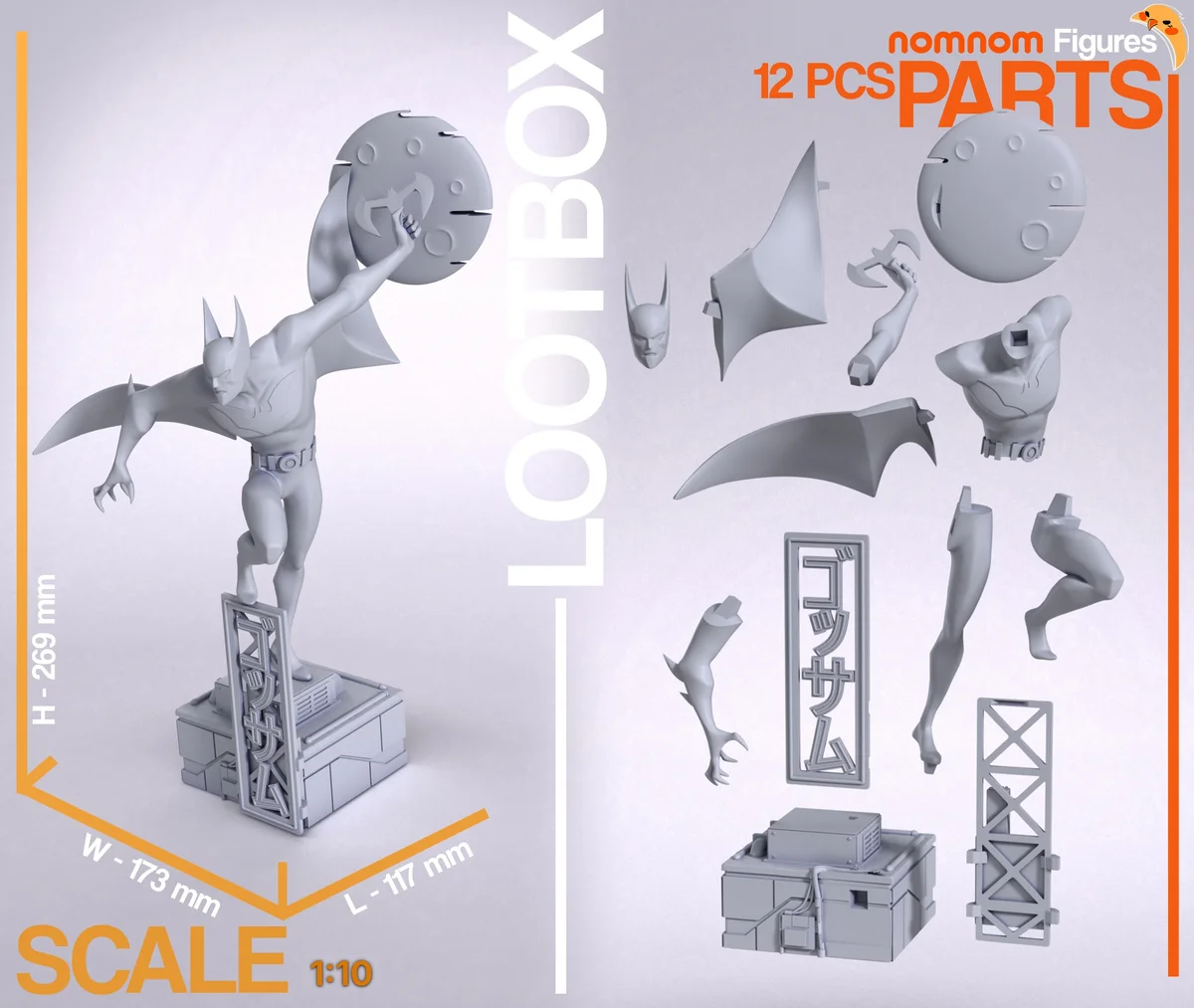 Batman - Batman Beyond | Fan Art | 3D Printed Resin Model Garage Kit | *Un-Painted* | Nomnom 3