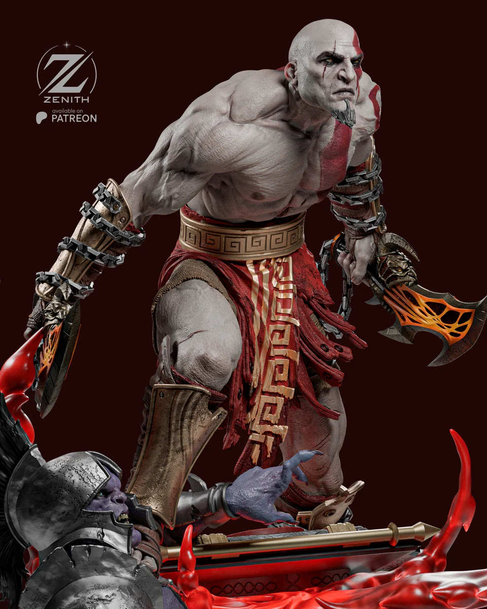 Kratos | Fan Art | 3D Printed Resin Model Garage Kit | *Un-Painted* | Zenith Studios 4
