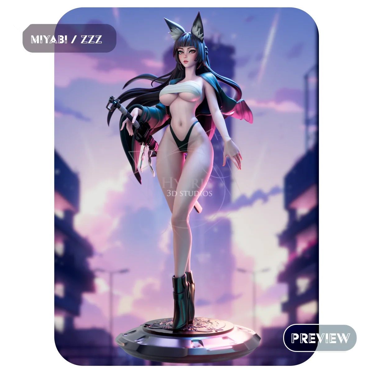 Hoshimi Miyabi | Fan Art | 3D Printed Resin Model Garage Kit | *Un-Painted* | Hybris Studios 6