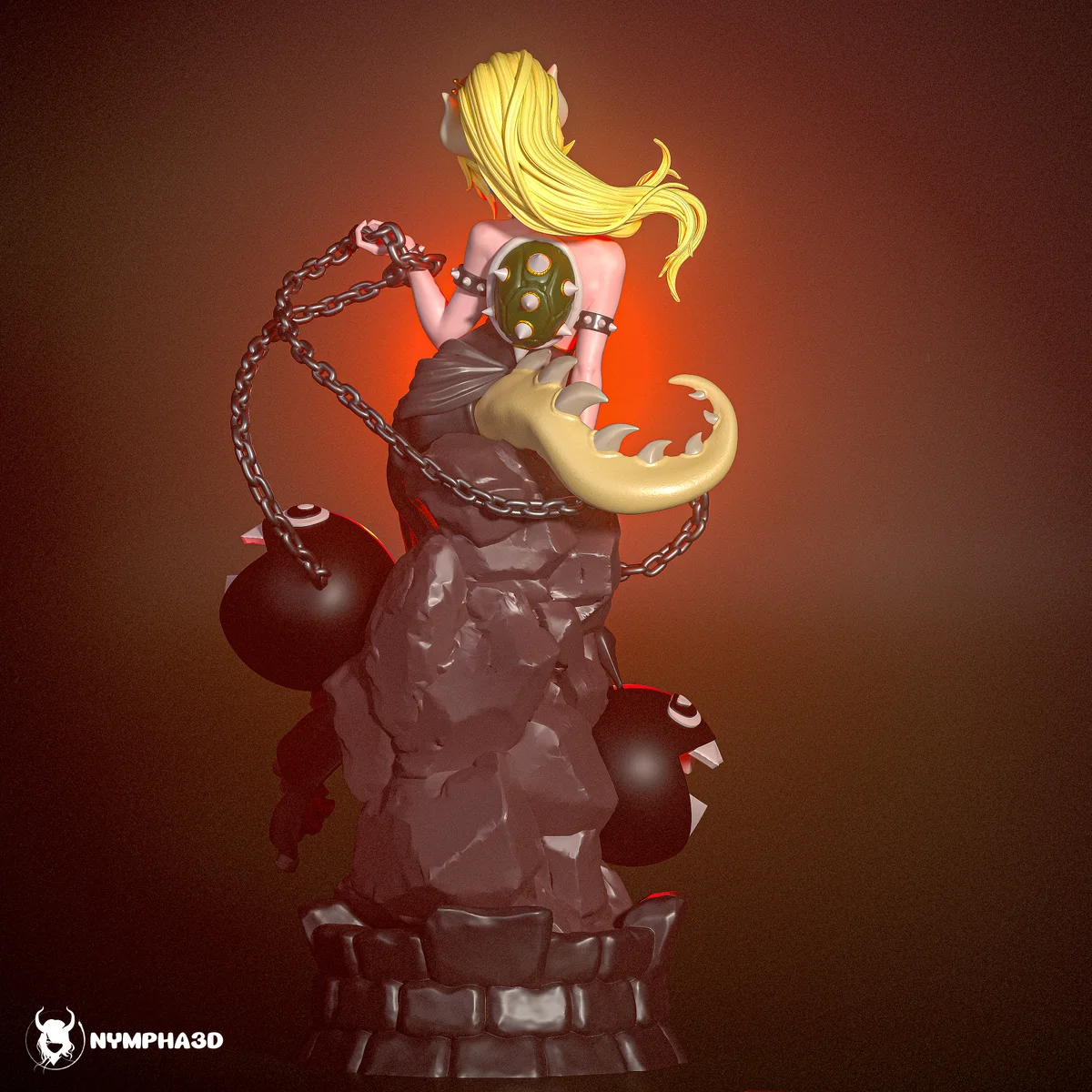 Bowsette | Fan Art | 3D Printed Resin Model Garage Kit | *Un-Painted* | Nympha3D 3
