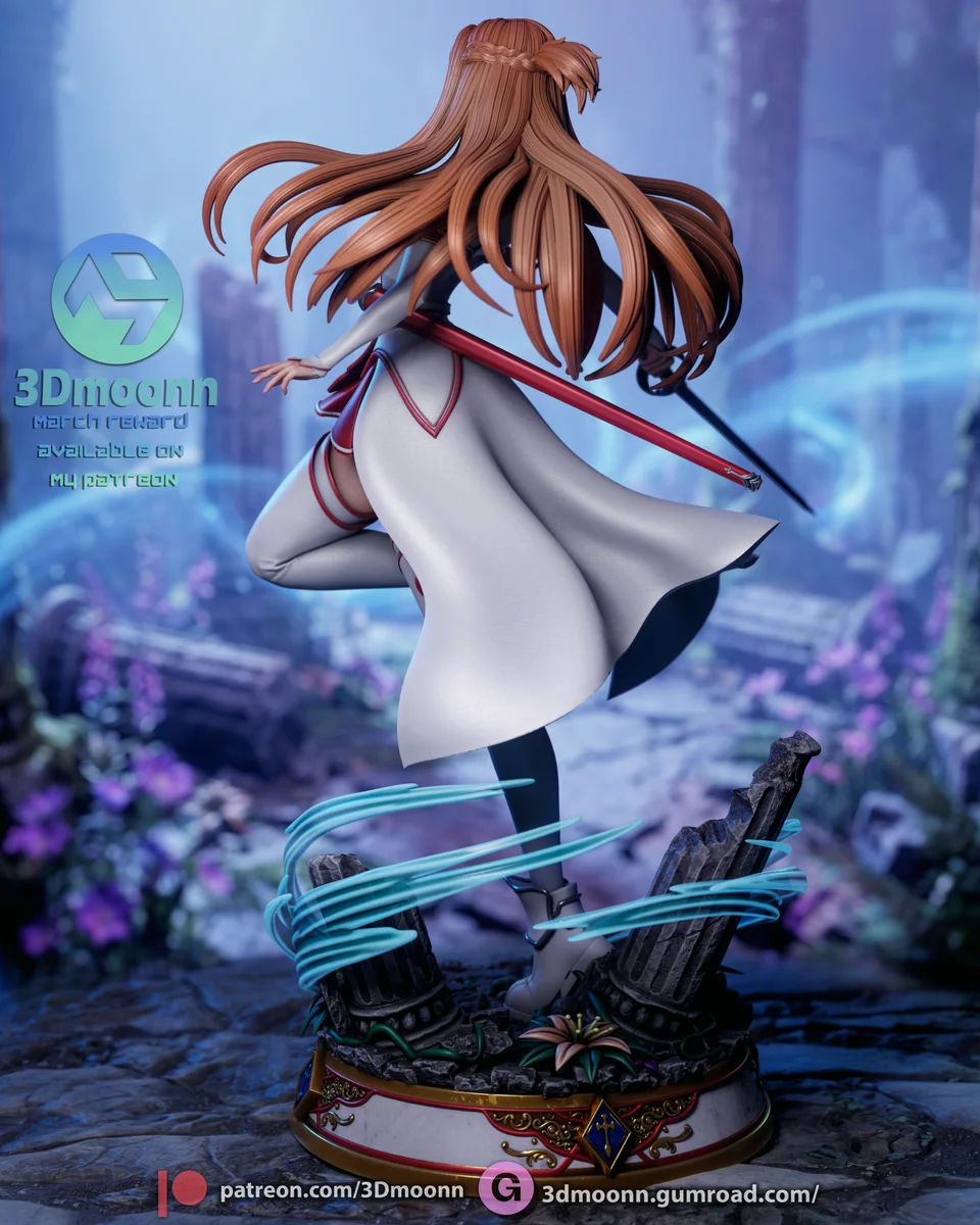 Asuna | Fan Art | 3D Printed Resin Model Garage Kit | *Un-Painted* | 3DMoonn 5